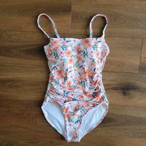 Womens Floral Sz S One Piece Swimsuit Tummy Control Ruched Eomenie New No Tags